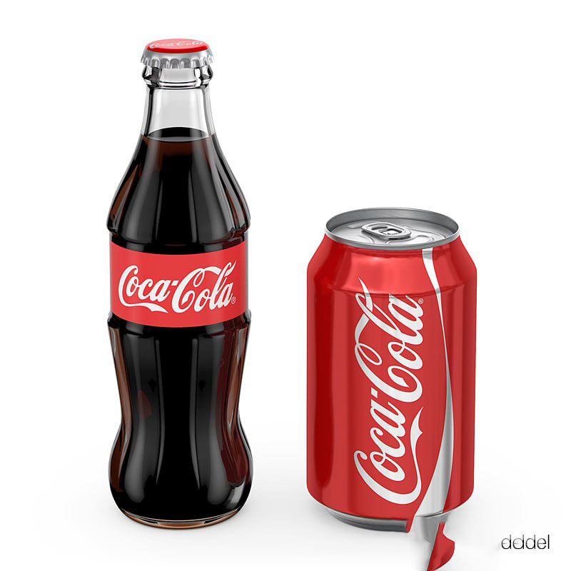 食品饮料可口可乐玻璃瓶易拉罐模型